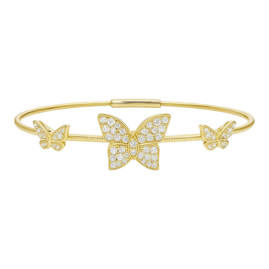 14k Yellow Butterfly Bangle (0.40t.c.w.)