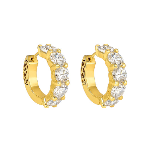 14k White Gold Lab Diamond Hoops